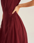 Women's Woven Polyester Midi Dress Dresses - RIHOAS