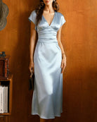 Women's Woven Polyester Midi Dress Dresses - RIHOAS