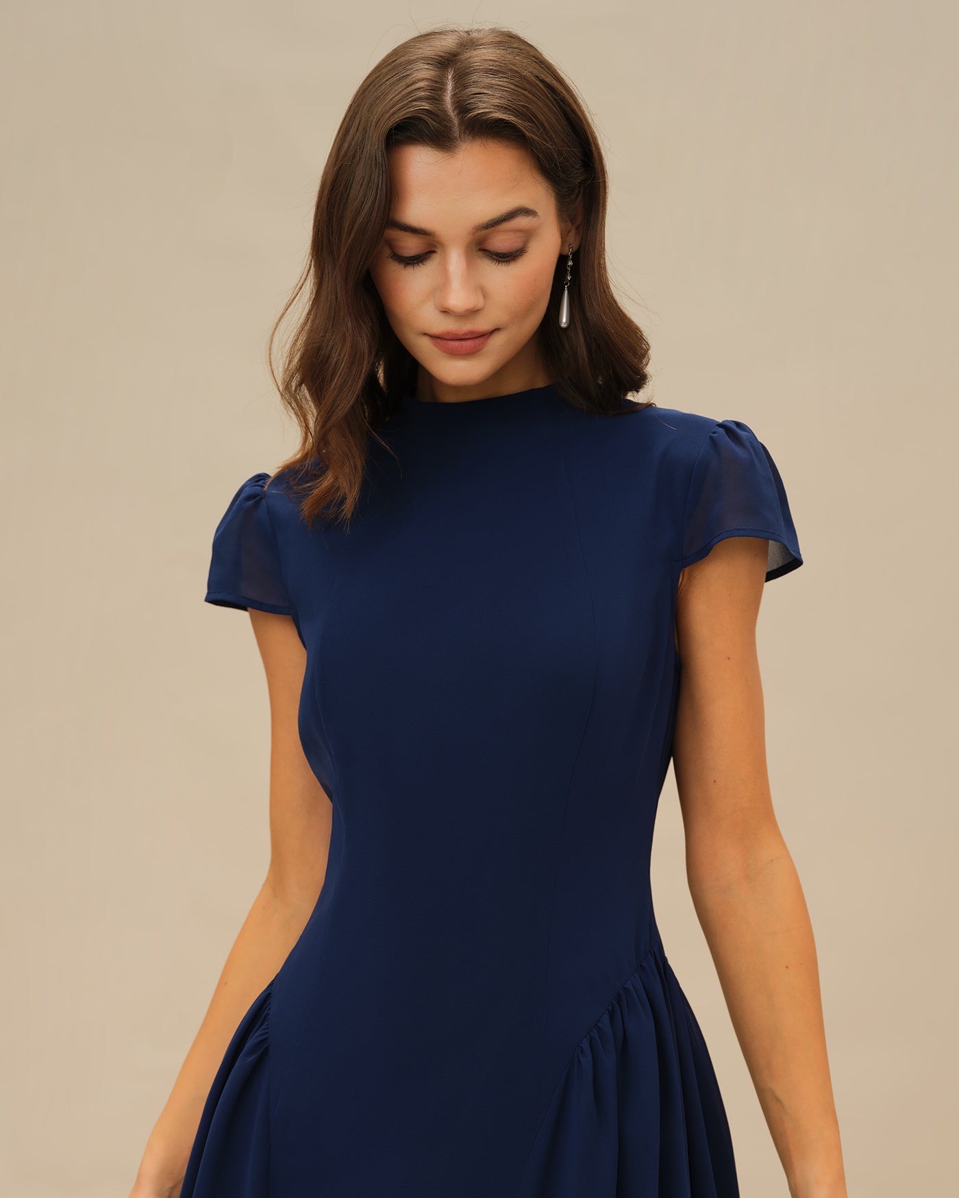Women's Woven Polyester Midi Dress Dresses - RIHOAS