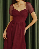 Women's Woven Polyester Midi Dress Dresses - RIHOAS