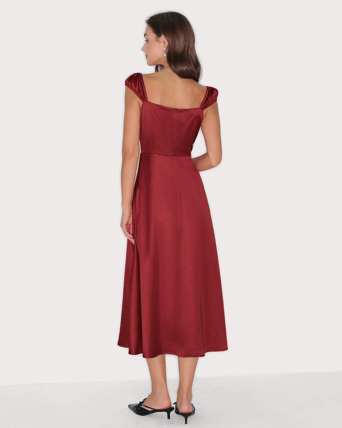 Women's Woven Polyester Midi Dress Dresses - RIHOAS