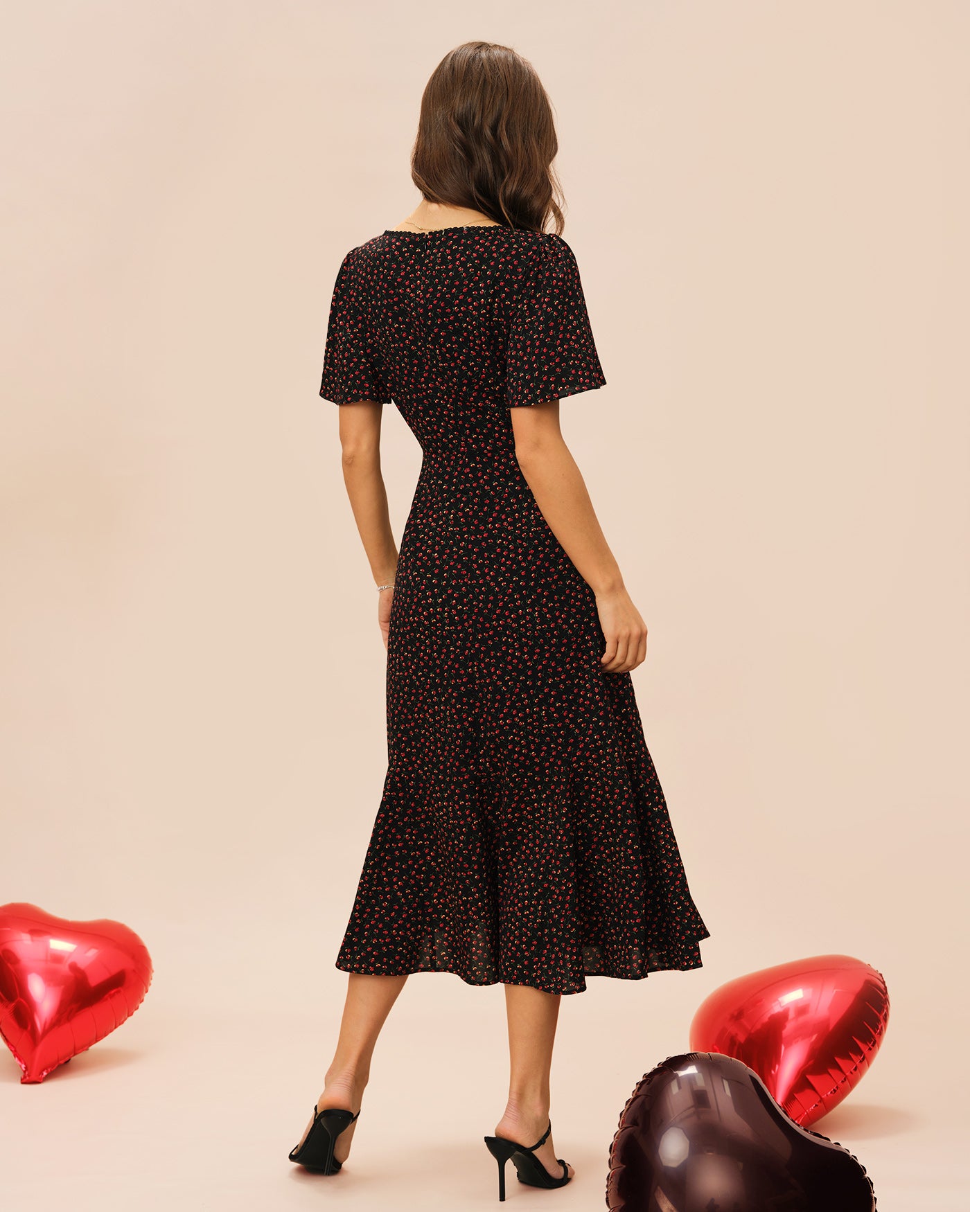 Women's Woven Polyester Midi Dress Dresses - RIHOAS