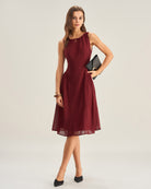 Women's Woven Polyester Midi Dress Dresses - RIHOAS