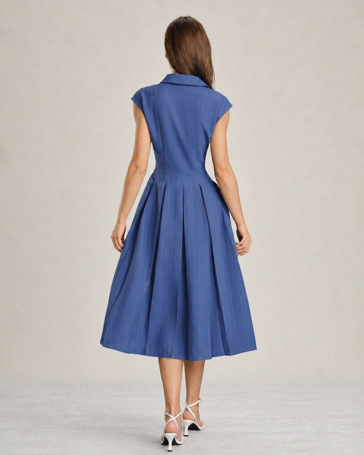 Women's Woven Polyester Midi Dress Dresses - RIHOAS
