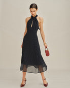 Women's Woven Polyester Midi Dress Dresses - RIHOAS