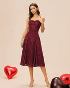 Women's Woven Polyester Midi Dress Dresses - RIHOAS