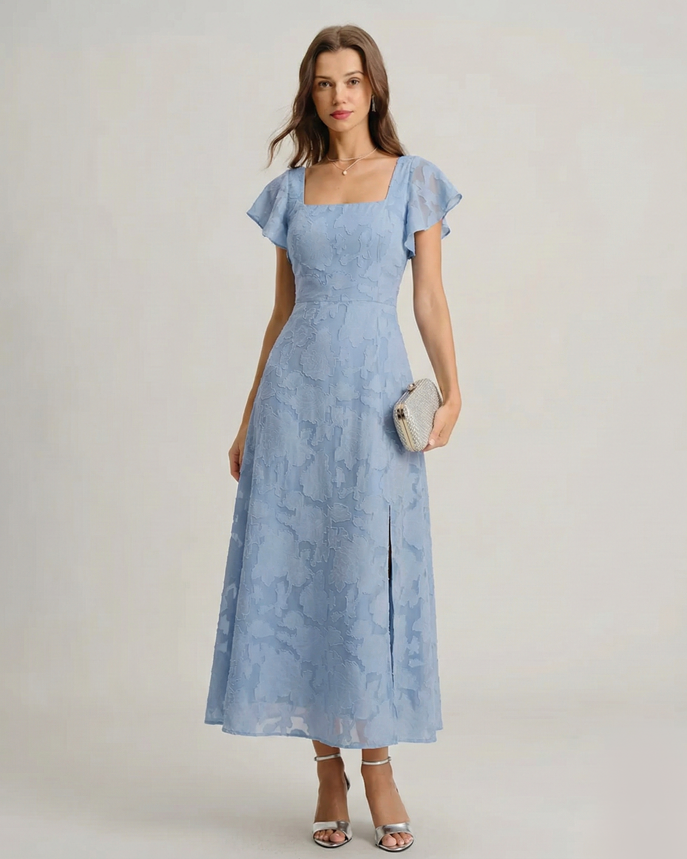 Women's Woven Polyester Midi Dress Dresses - RIHOAS