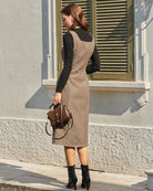 Women's Woven Polyester Midi Dress Dresses - RIHOAS