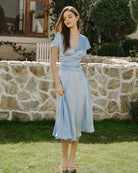 Women's Woven Polyester Midi Dress Dresses - RIHOAS