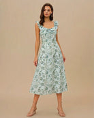 Women's Woven Polyester Midi Dress Dresses - RIHOAS