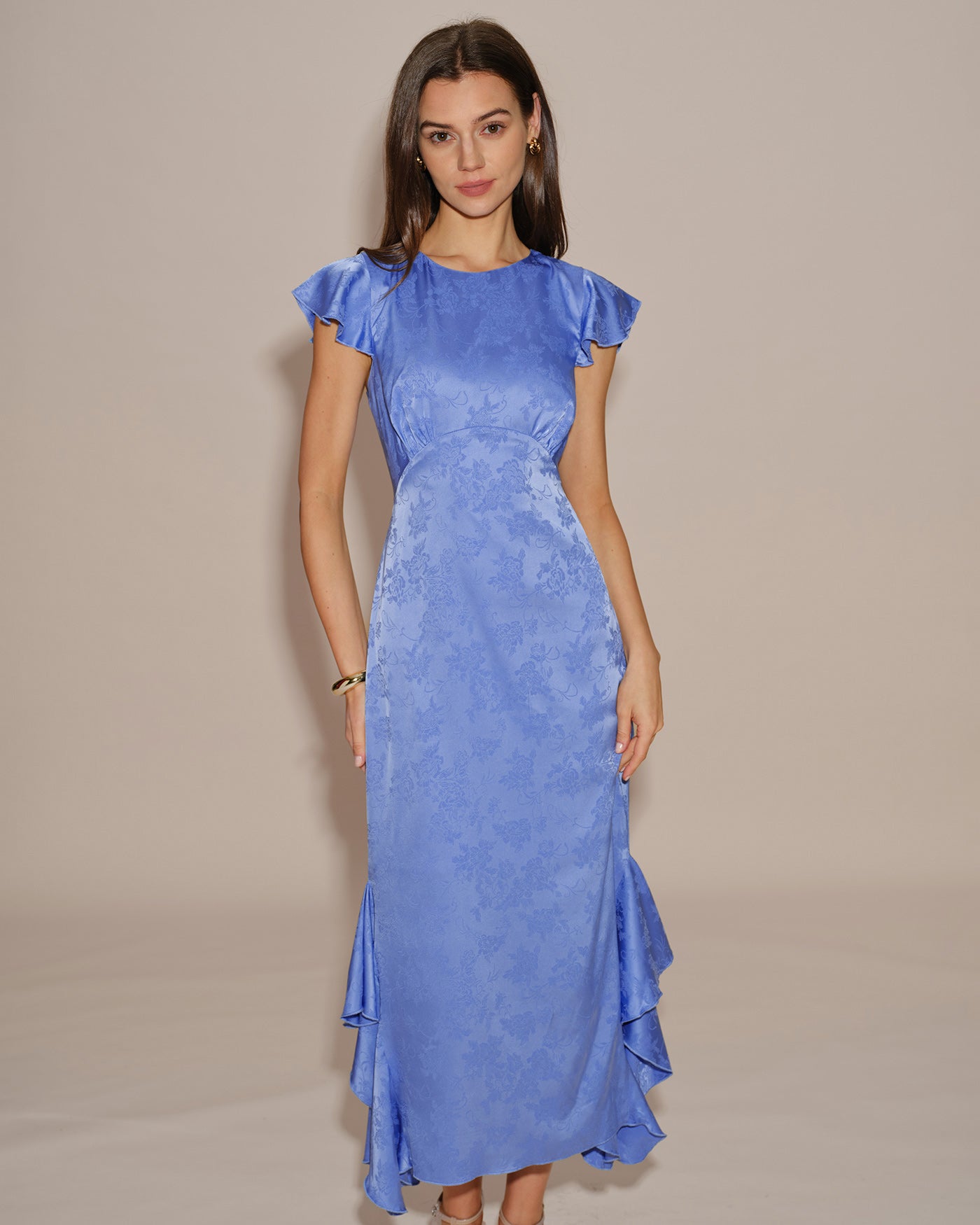 Women's Woven Polyester Midi Dress Dresses - RIHOAS