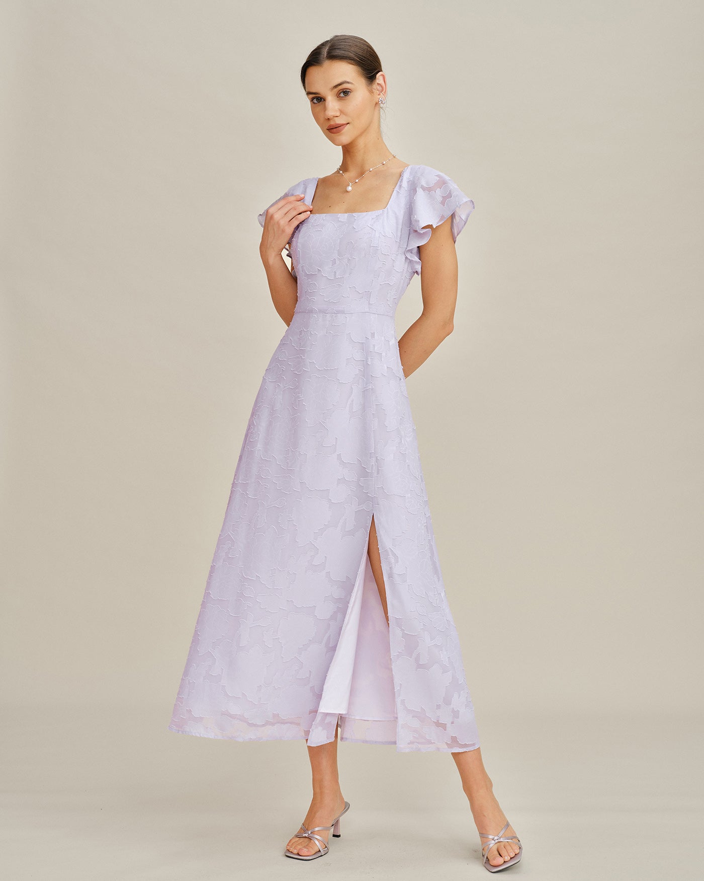 Women's Woven Polyester Midi Dress Dresses - RIHOAS