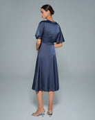 Women's Woven Polyester Midi Dress Dresses - RIHOAS