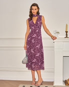 Women's Woven Polyester Midi Dress Dresses - RIHOAS
