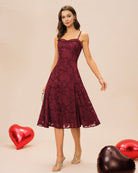 Women's Woven Polyester Midi Dress Dresses - RIHOAS