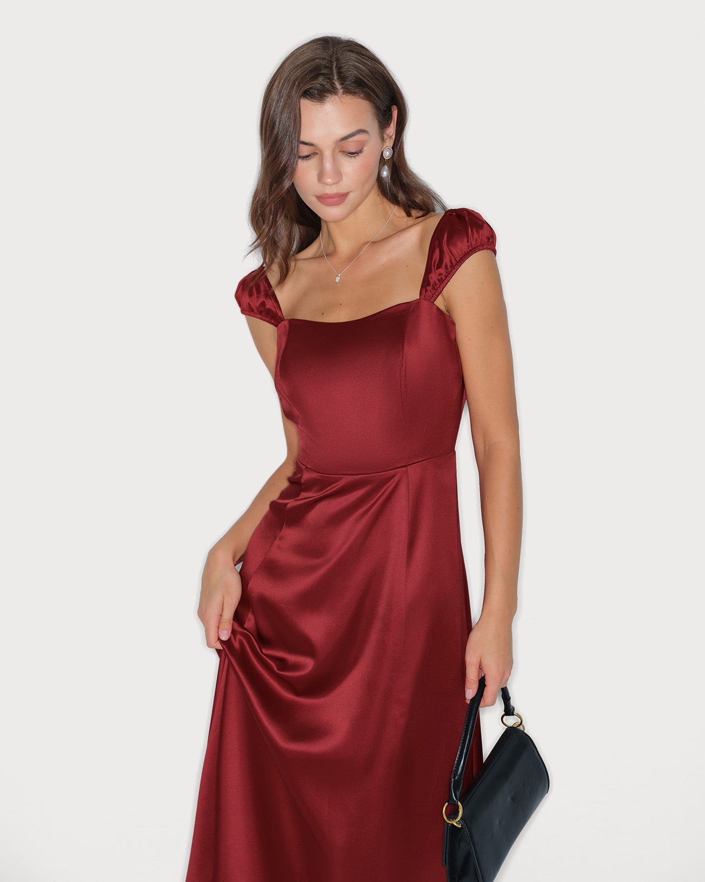 Women's Woven Polyester Midi Dress Dresses - RIHOAS