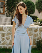 Women's Woven Polyester Midi Dress Dresses - RIHOAS