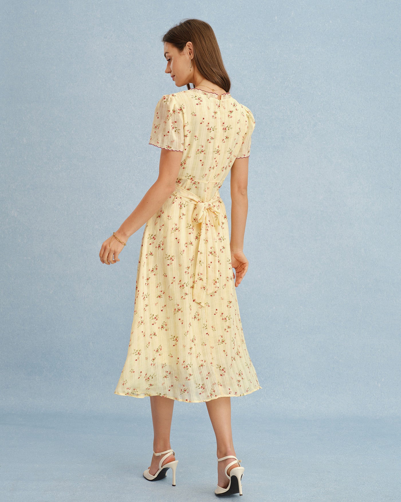 Women's Woven Polyester Midi Dress Dresses - RIHOAS