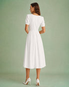 Women's Woven Polyester Midi Dress Dresses - RIHOAS