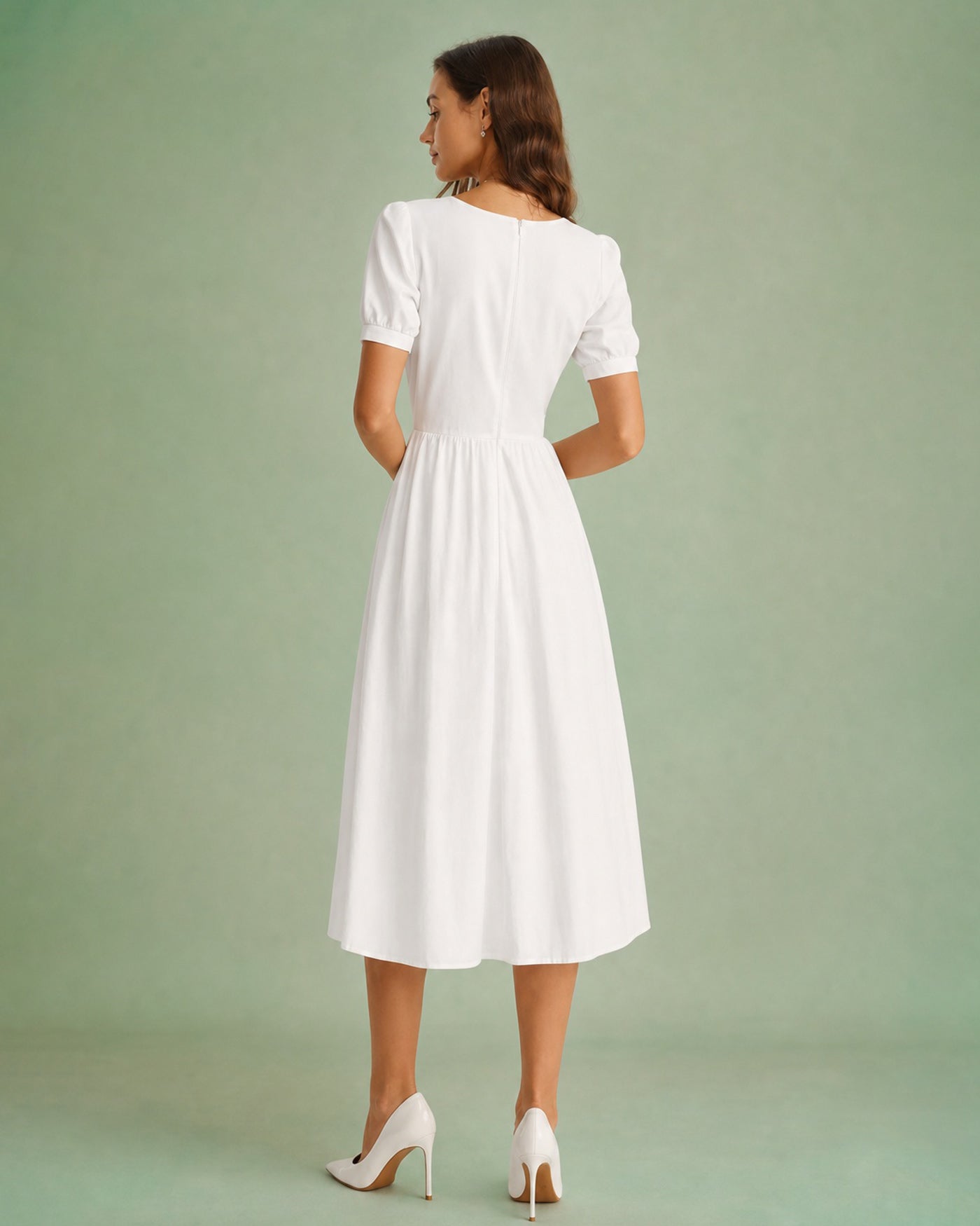 Women's Woven Polyester Midi Dress Dresses - RIHOAS