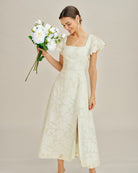 Women's Woven Polyester Midi Dress Dresses - RIHOAS