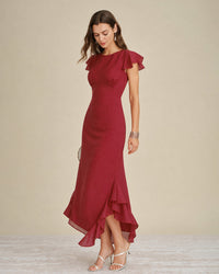 Women's Woven Polyester Midi Dress Dresses - RIHOAS