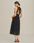 Women's Woven Polyester Midi Dress Dresses - RIHOAS
