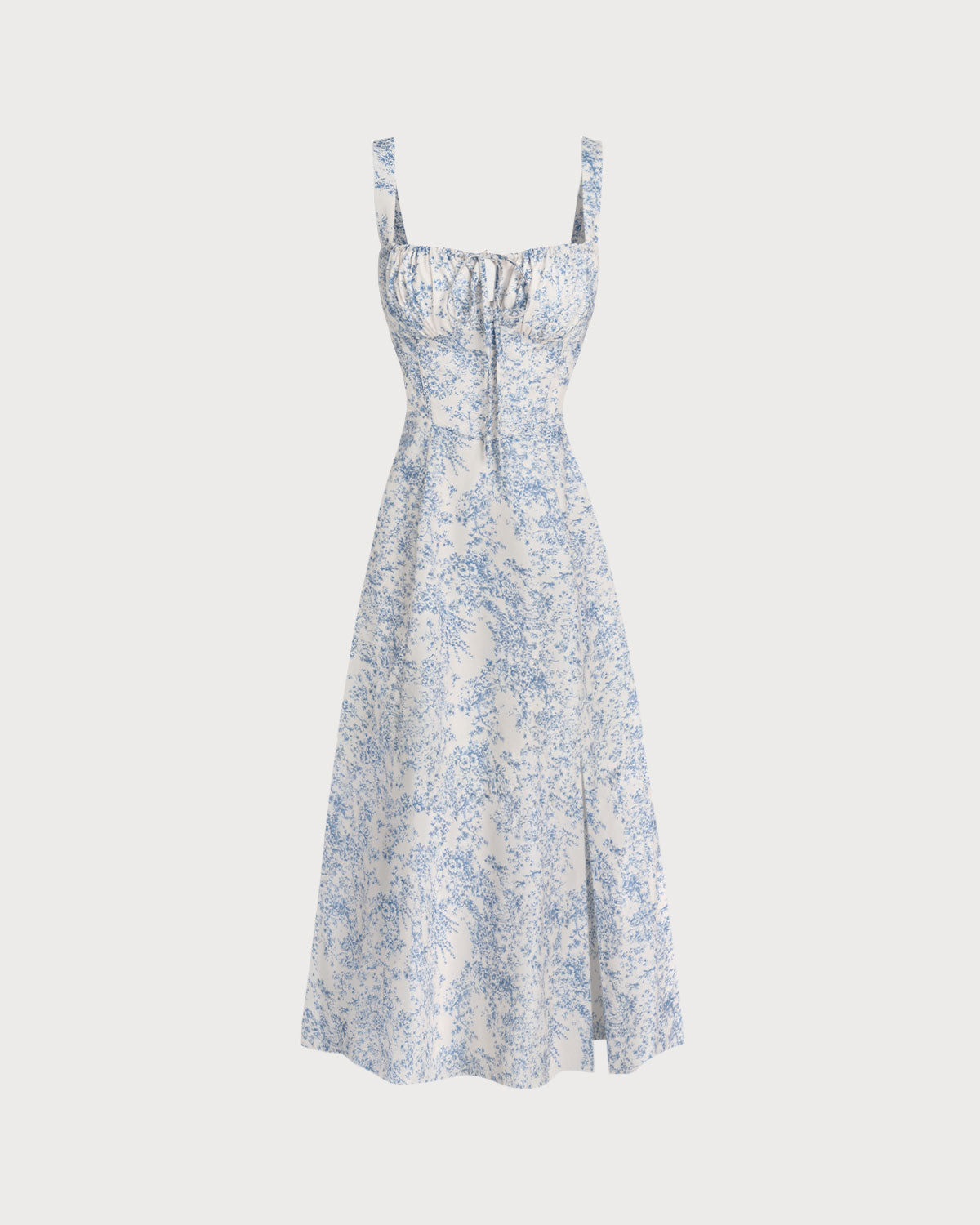 Women's Woven Polyester Midi Dresses Blue Dresses - RIHOAS