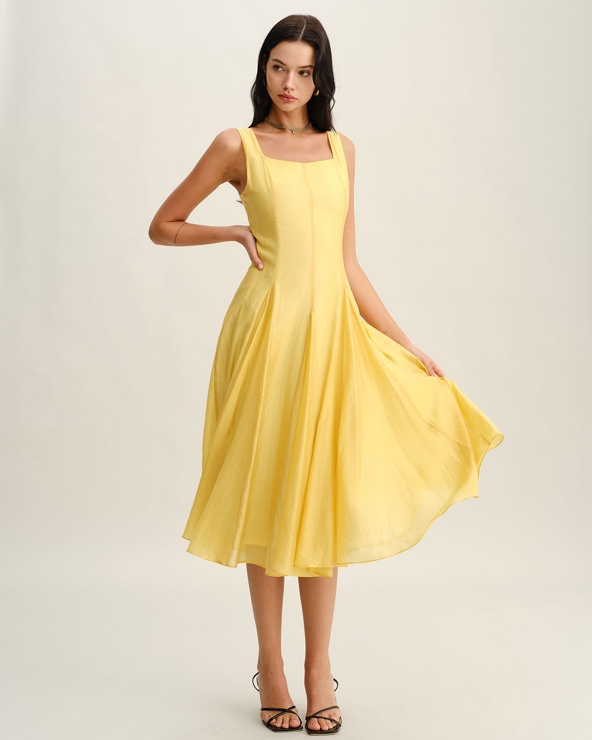 Women's Woven Polyester Midi Dresses Dresses - RIHOAS