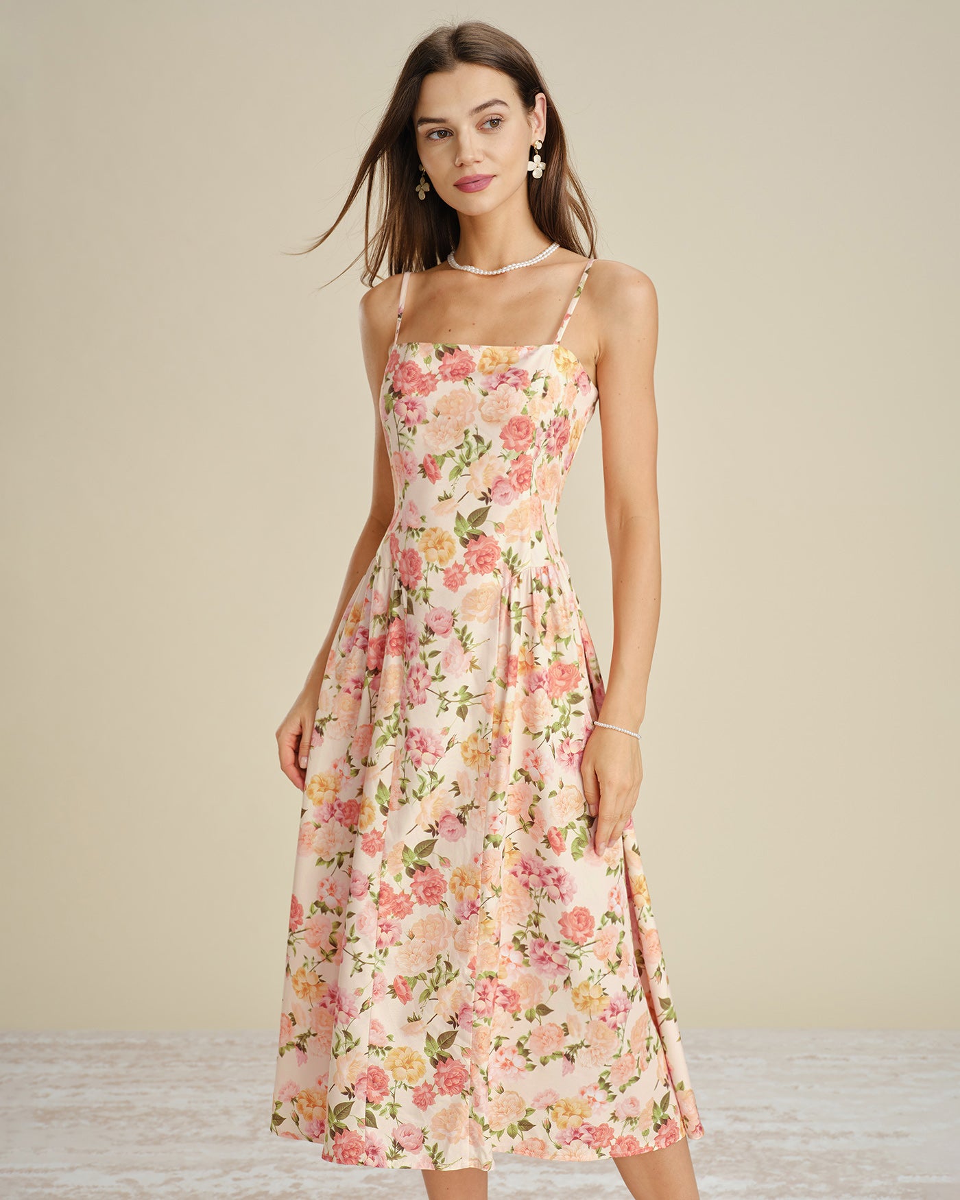 Women's Woven Polyester Midi Dresses Dresses - RIHOAS