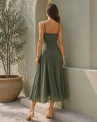 Women's Woven Polyester Midi Dresses Dresses - RIHOAS