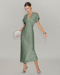 Women's Woven Polyester Midi Dresses Dresses - RIHOAS
