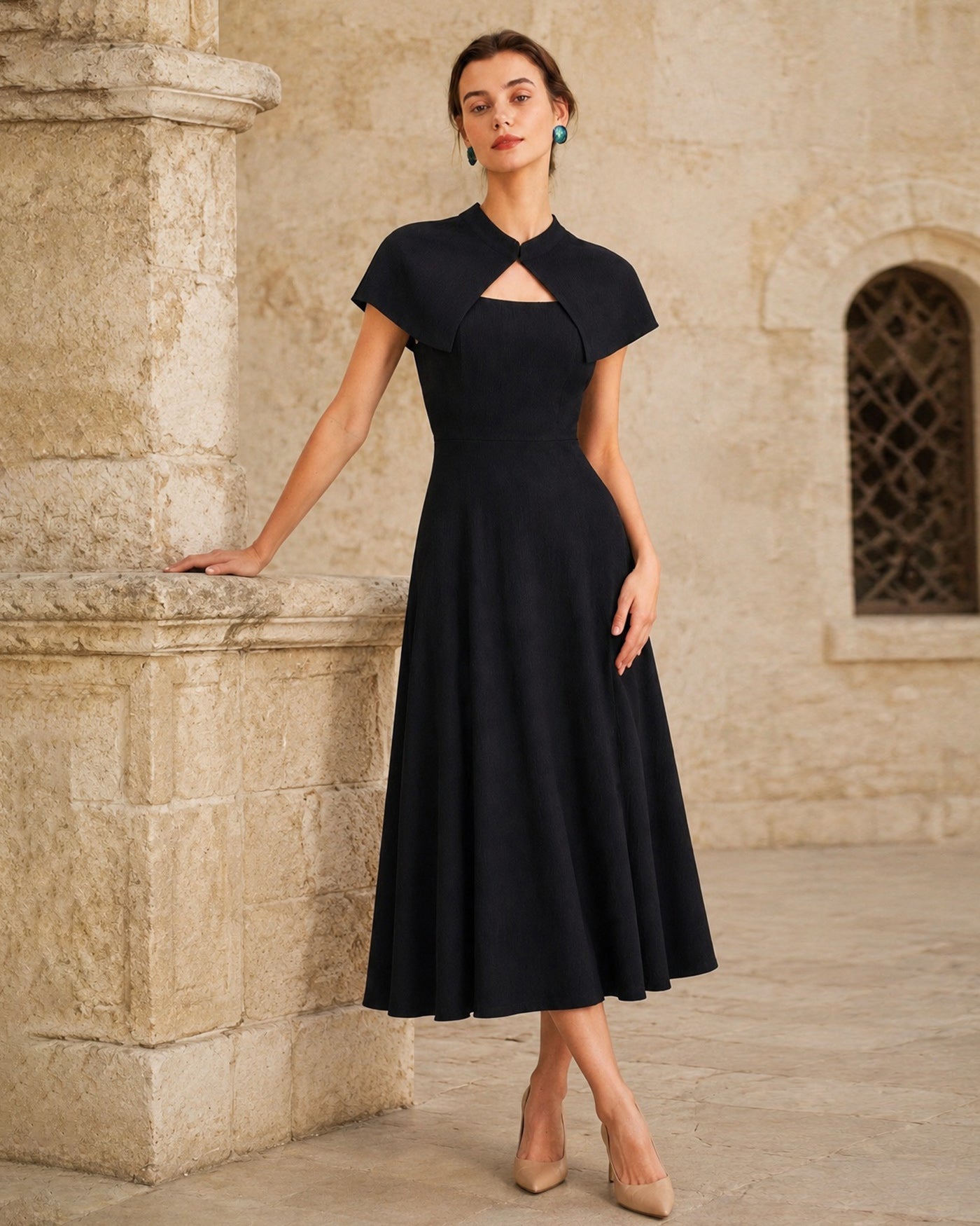 Women's Woven Polyester Midi Dresses Dresses - RIHOAS