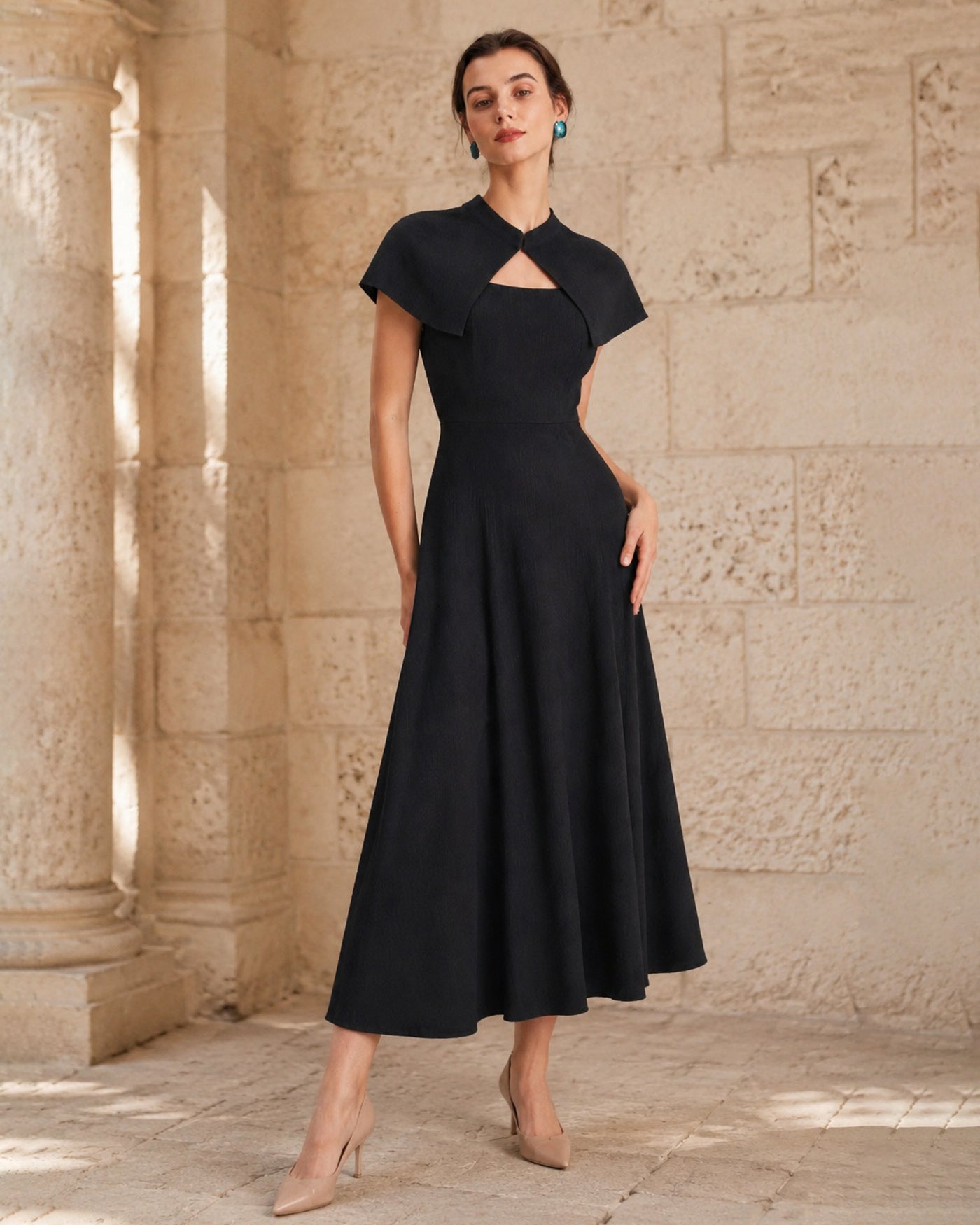Women's Woven Polyester Midi Dresses Dresses - RIHOAS