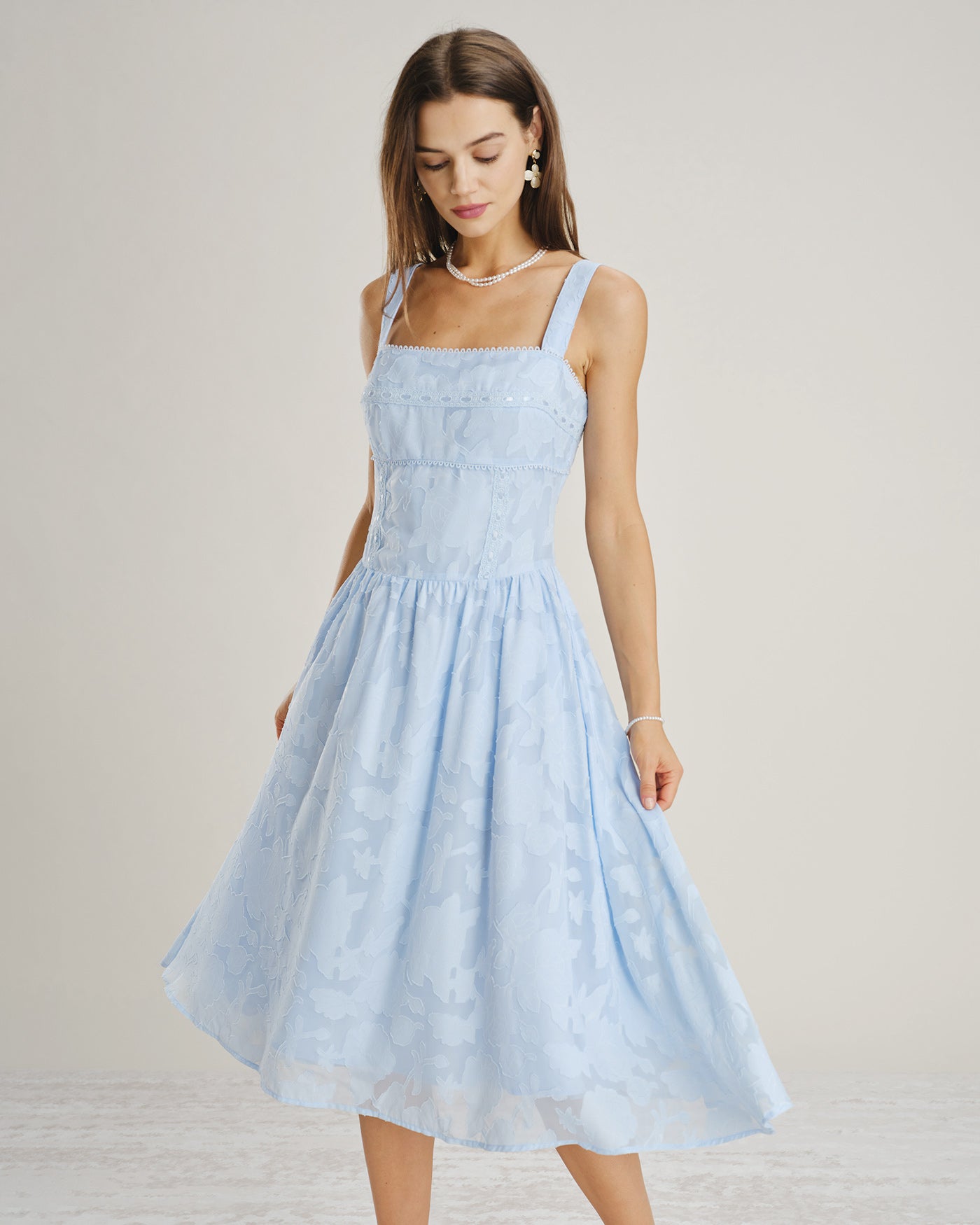 Women's Woven Polyester Midi Dresses Dresses - RIHOAS