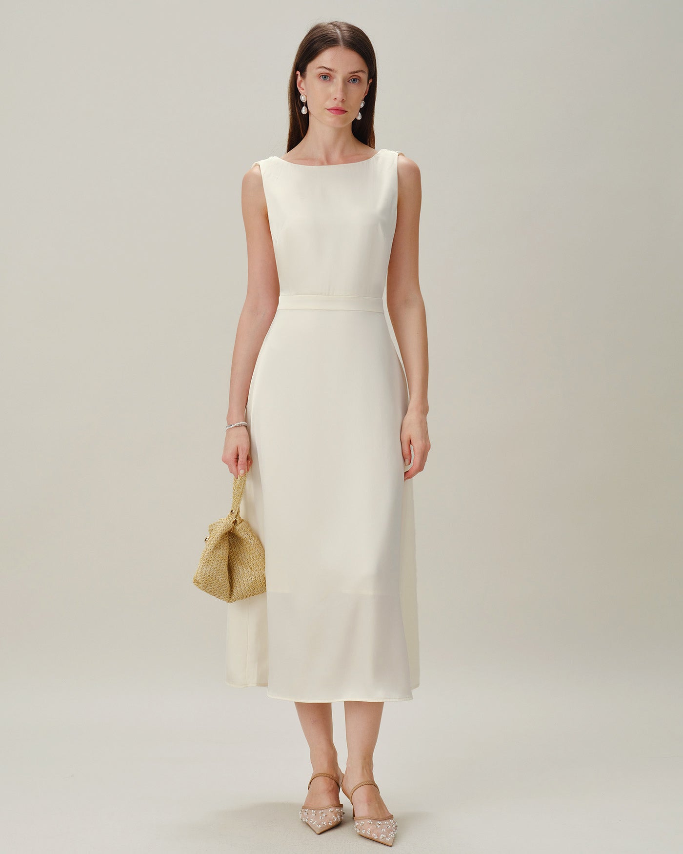 Women's Woven Polyester Midi Dresses Dresses - RIHOAS