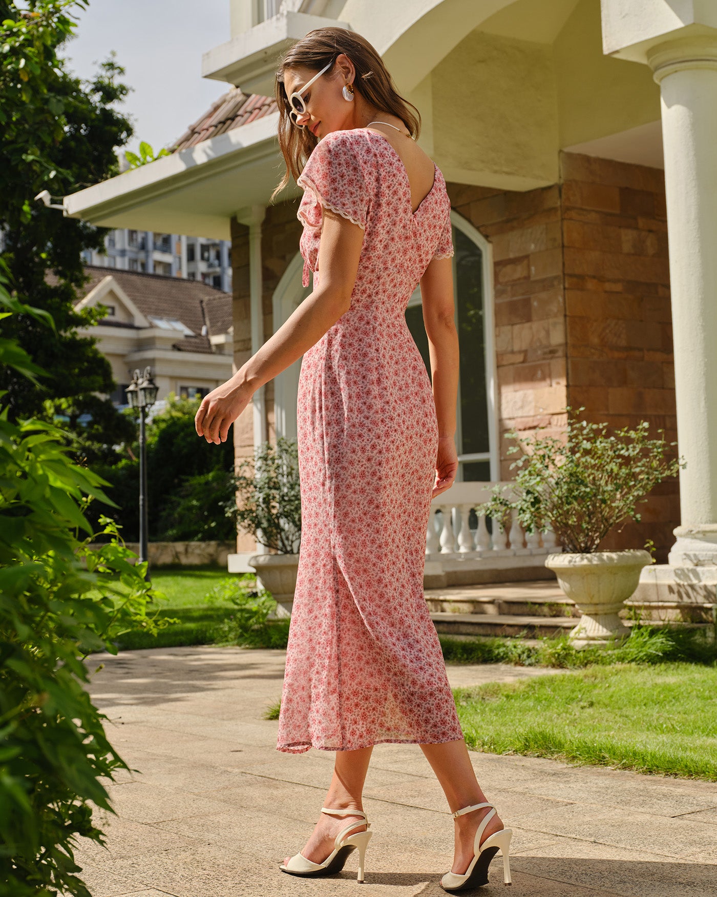 Women's Woven Polyester Midi Dresses Dresses - RIHOAS