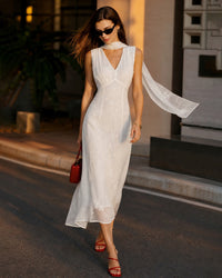 Women's Woven Polyester Midi Dresses Dresses - RIHOAS