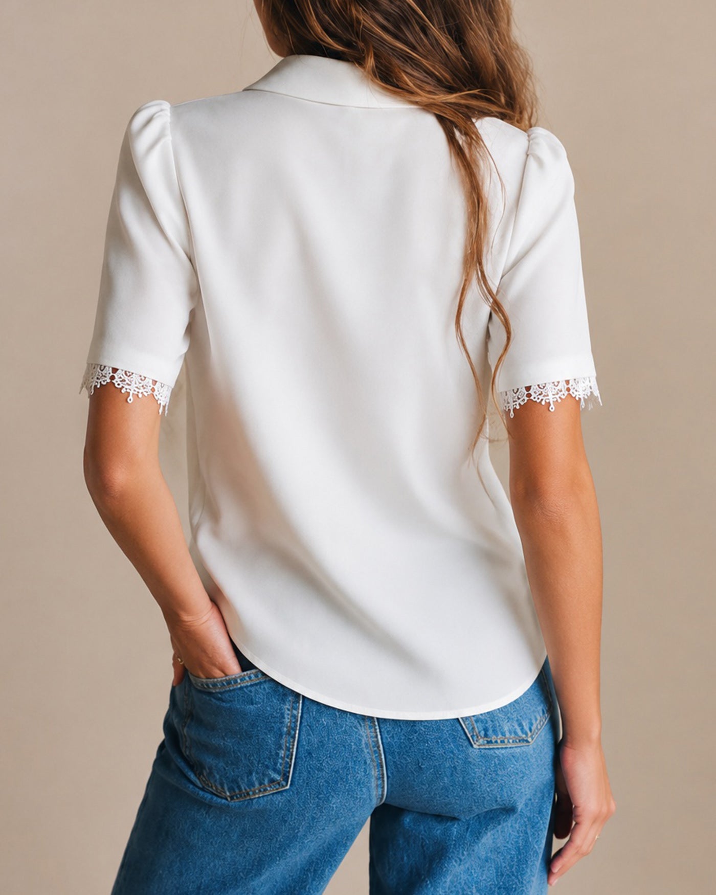 Women's Woven Polyester Shirt Tops - RIHOAS