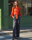Women's Woven Polyester Shirts Tops - RIHOAS