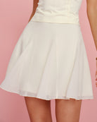 Women's Woven Polyester Skirt Apricot Bottoms - RIHOAS