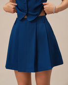 Women's Woven Polyester Skirt Blue Bottoms - RIHOAS