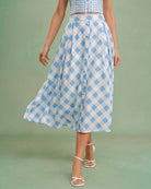 Women's Woven Polyester Skirt Blue Bottoms - RIHOAS