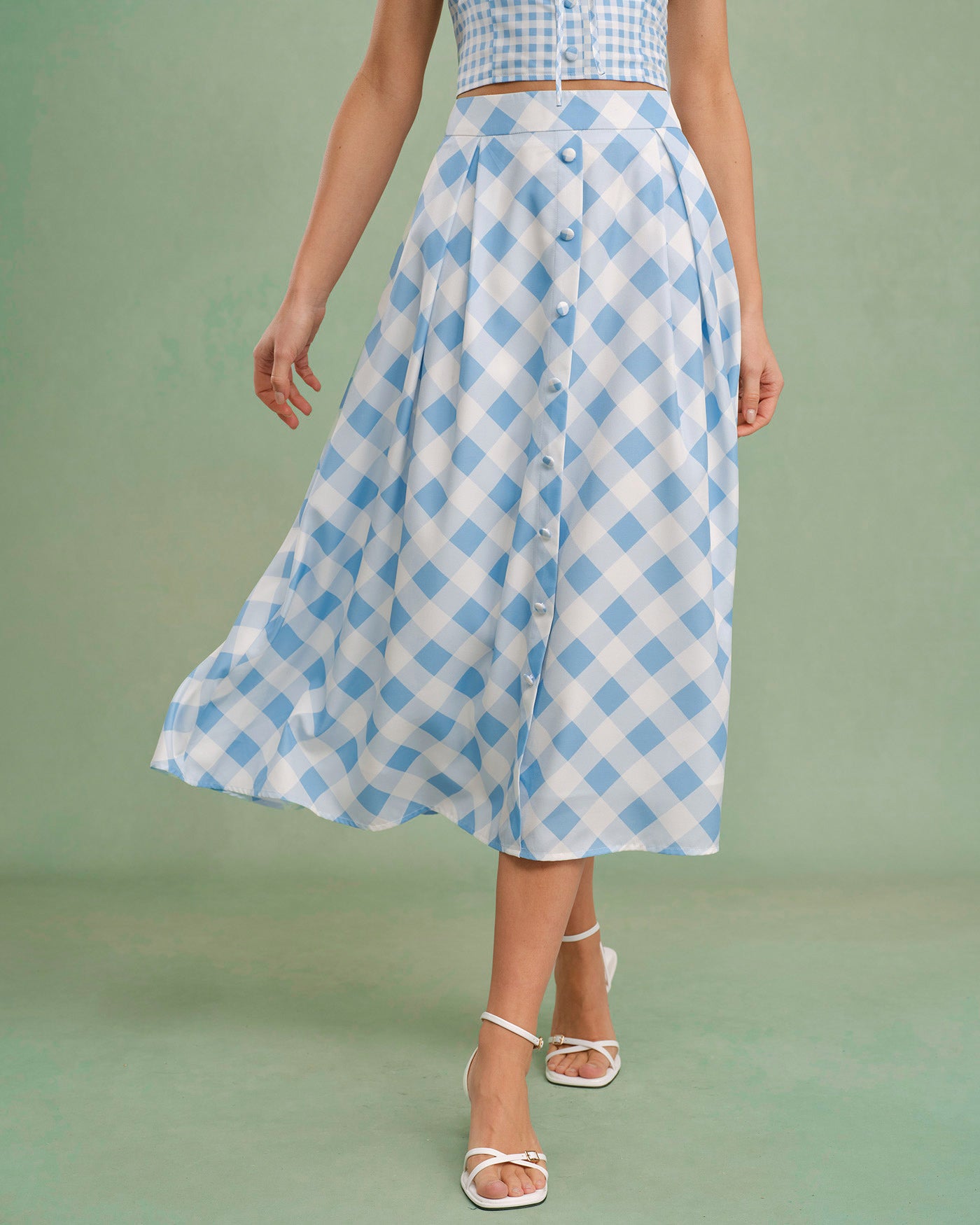 Women's Woven Polyester Skirt Blue Bottoms - RIHOAS