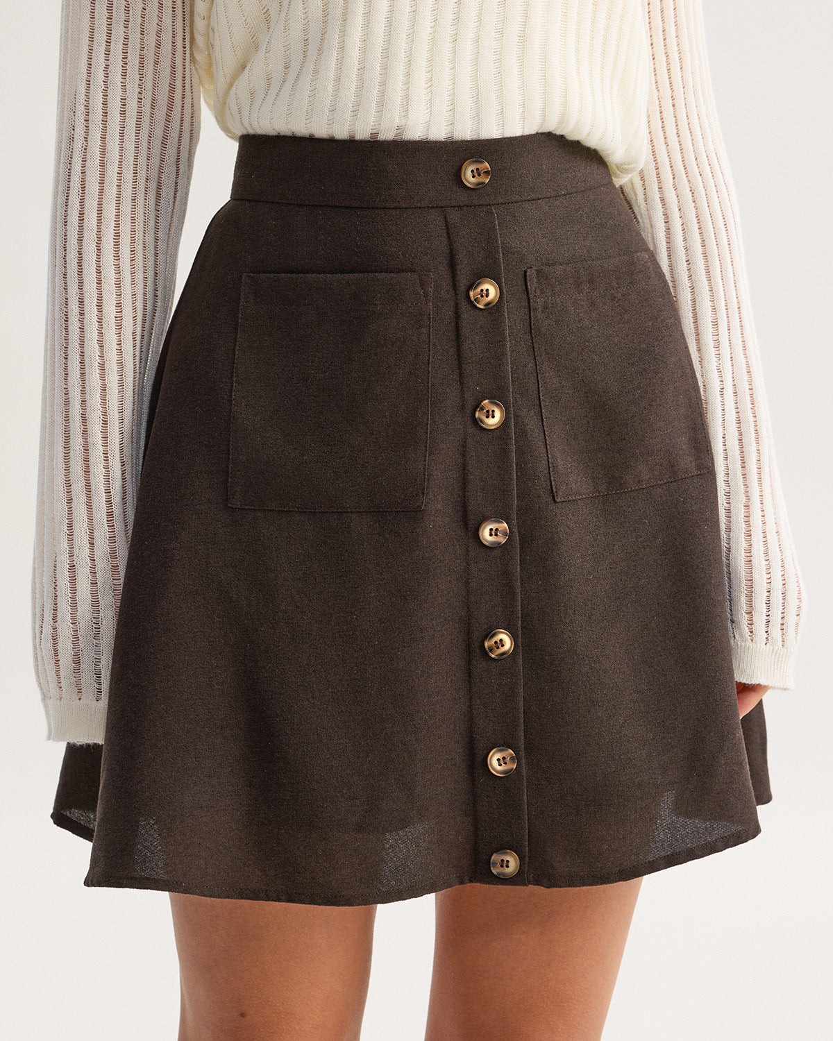 Women's Woven Polyester Skirt Bottoms - RIHOAS