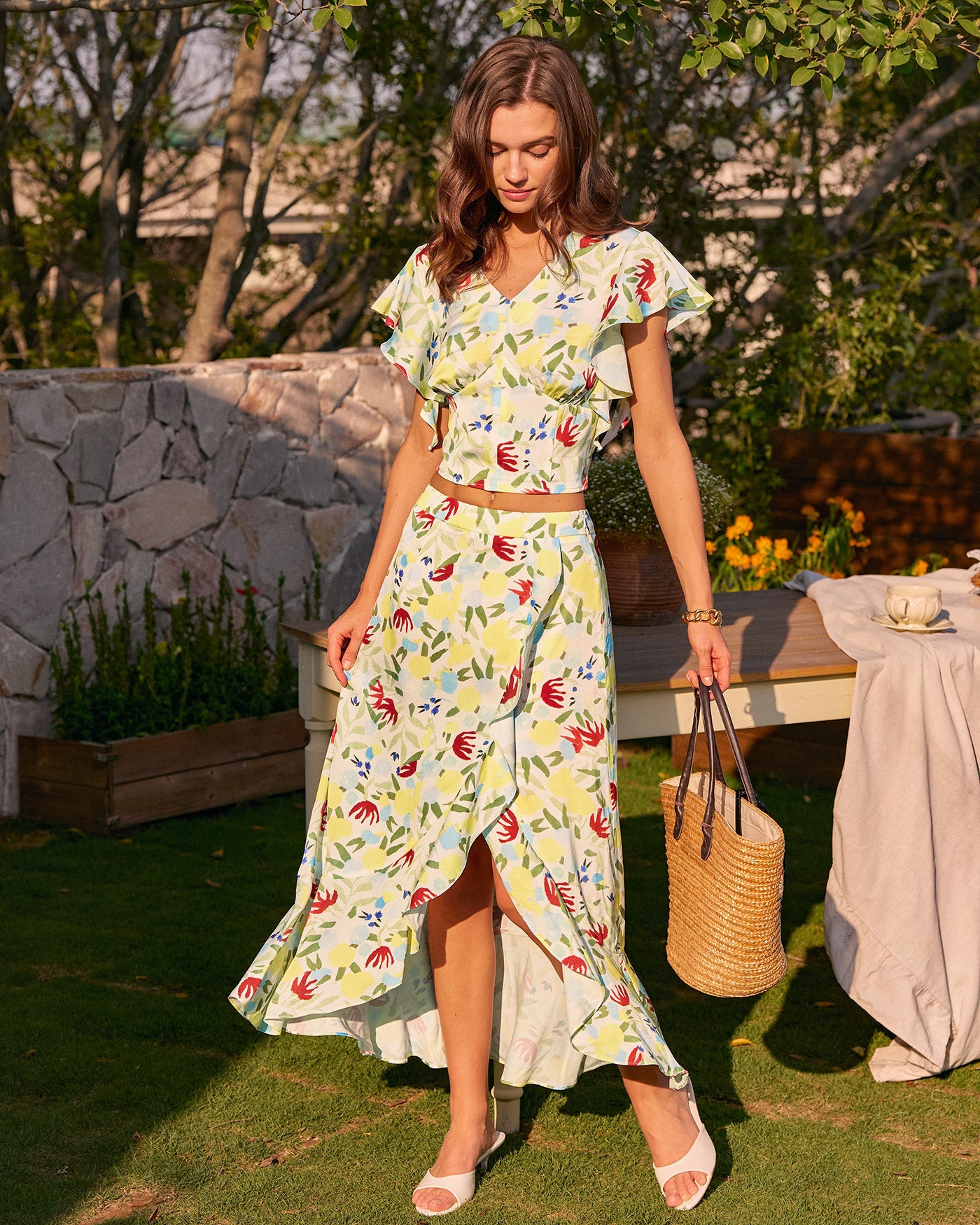 Women's Woven Polyester Skirt Bottoms - RIHOAS