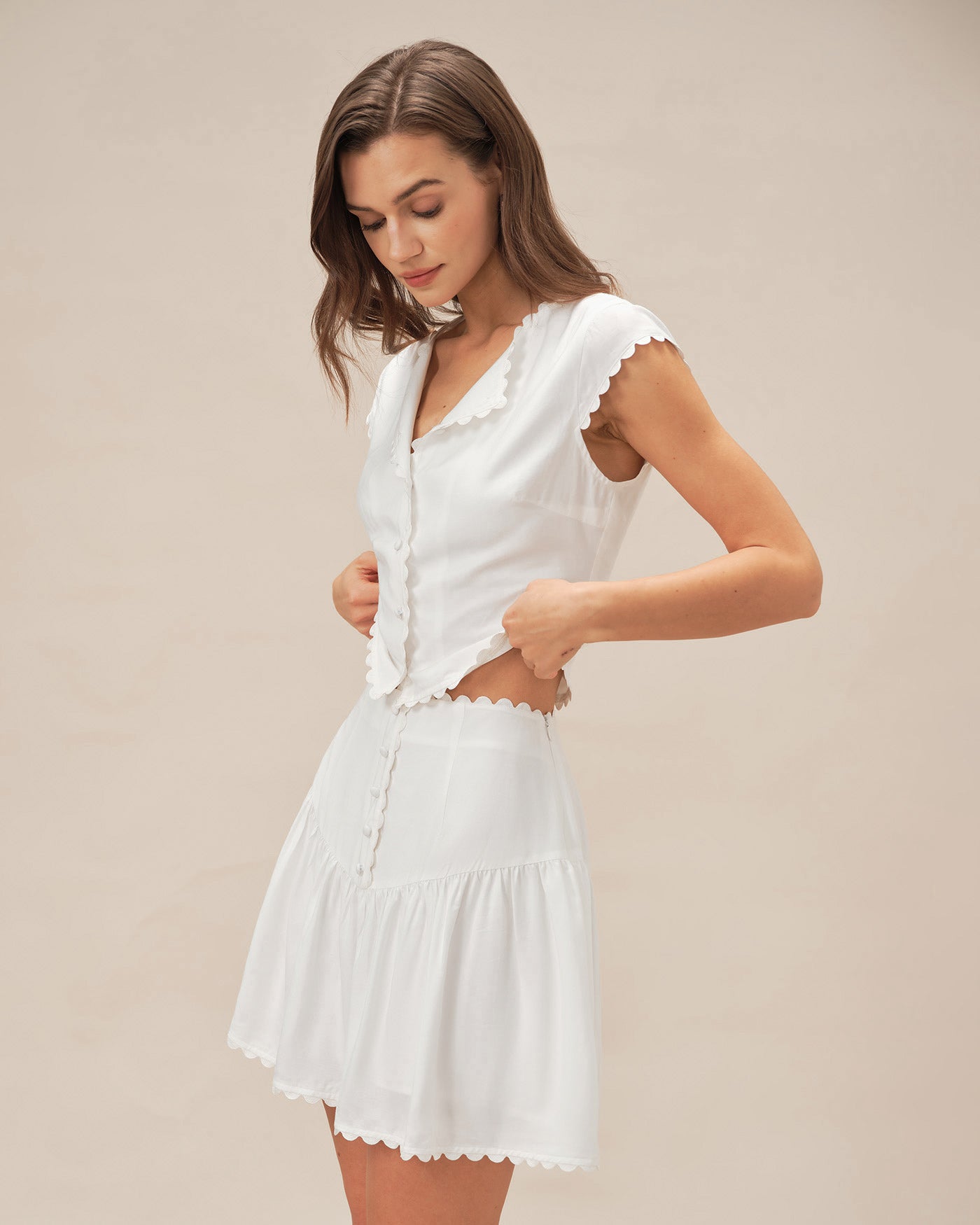 Women's Woven Polyester Skirt Bottoms - RIHOAS