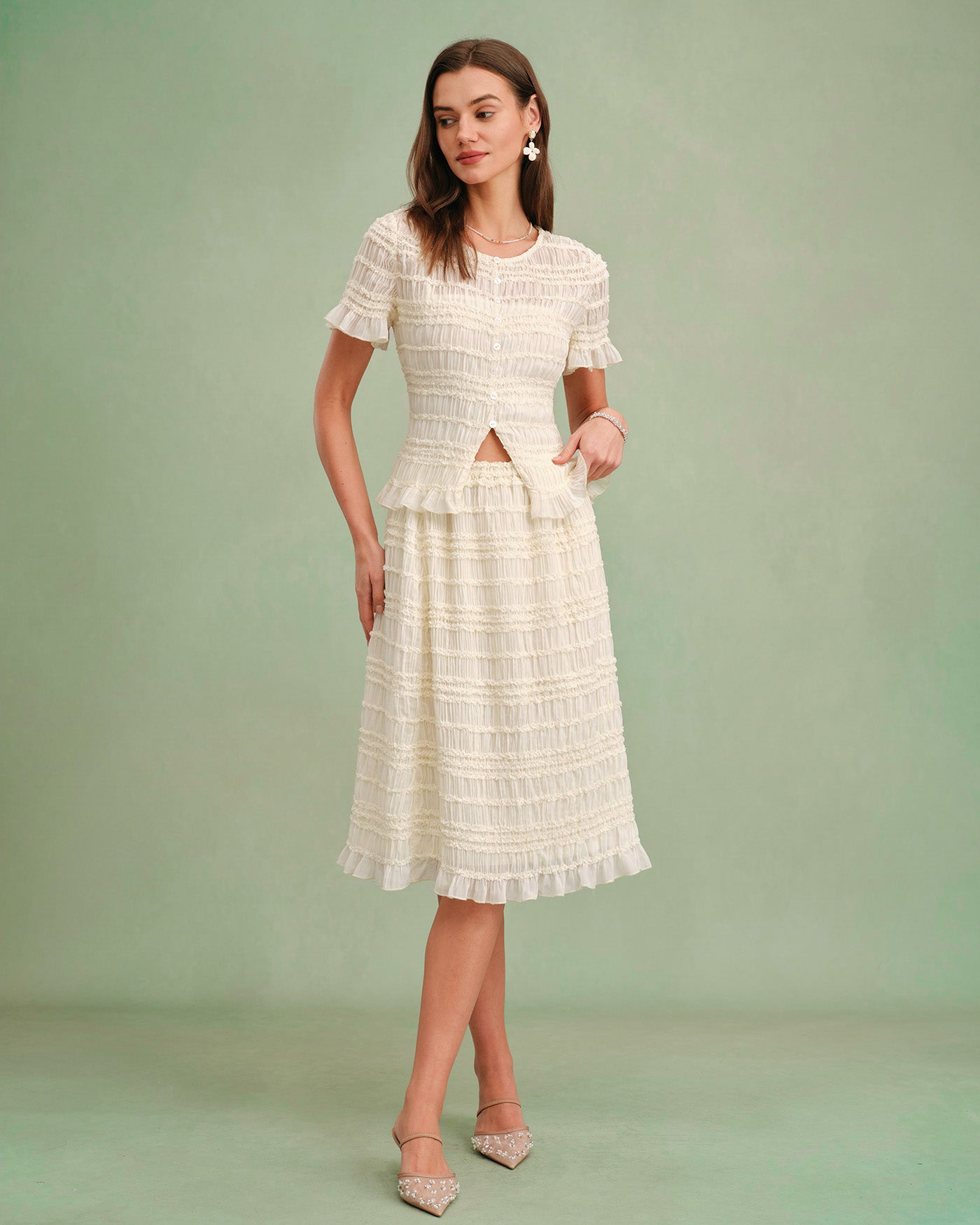 Women's Woven Polyester Skirt Bottoms - RIHOAS