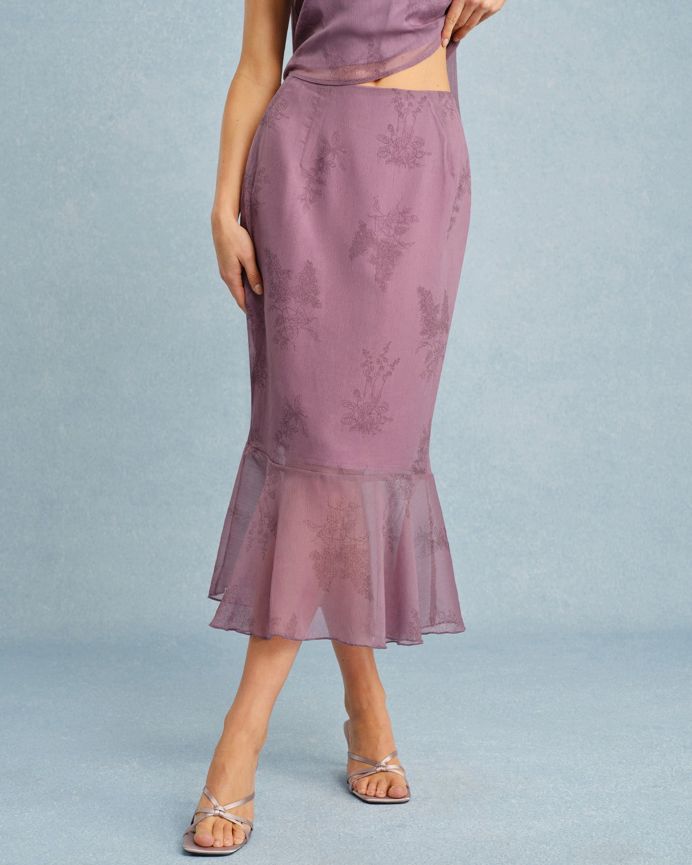 Women's Woven Polyester Skirt Purple Bottoms - RIHOAS