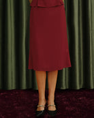 Women's Woven Polyester Skirt Red Bottoms - RIHOAS